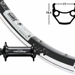 Vorderrad 28 Zoll 17-622 Contec Classic L17 Schwarz Shimano Deore HB-T610 Schnellspanner / Schwarze Speichen