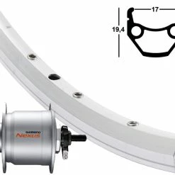 Vorderrad 17-622 Contec Classic L17 Silber Shimano Nabendynamo DH-C3000 VA Si-Sp