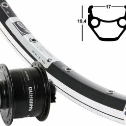 Vorderrad 17-622 Contec Classic L17 Schwarz Shimano Nabendynamo DH-3D37 HA Centerlock Sw-Sp
