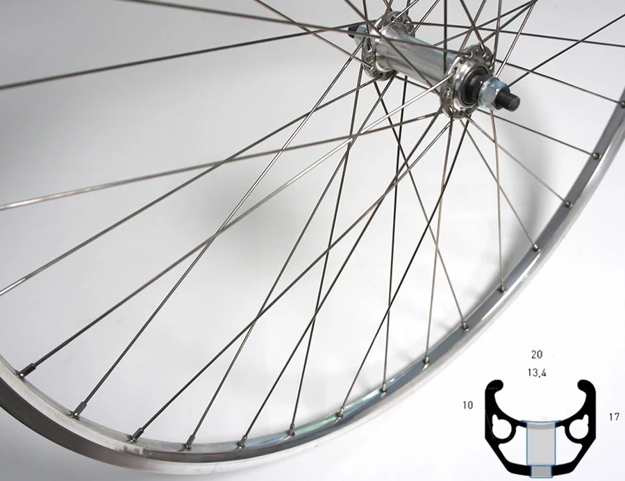 Rennrad-Vorderrad 13-622 Ryde Chrina Poliert / Mutternachse 3 Rennrad-Vorderrad 13-622 Ryde Chrina Poliert / Mutternachse