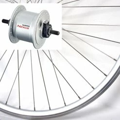 Vorderrad Exal XP19 Silber Mit Shimano Nabendynamo DH-C3000 Silber Mutternachse / 28 Zoll 19-622