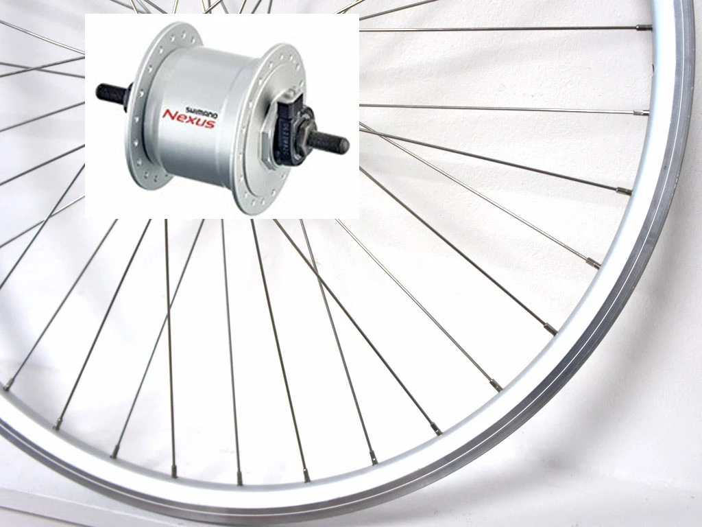 Vorderrad Exal XP19 Silber Mit Shimano Nabendynamo DH-C3000 Silber Mutternachse / 28 Zoll 19-622 3 Vorderrad Exal XP19 Silber Mit Shimano Nabendynamo DH-C3000 Silber Mutternachse / 28 Zoll 19-622