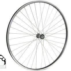 28 Zoll 19-622 Vorderrad Schürmann YAK19 Schwarz Ungeöst Shimano HB-TX500 Schwarz Mutternachse / Speichen Niro Silber