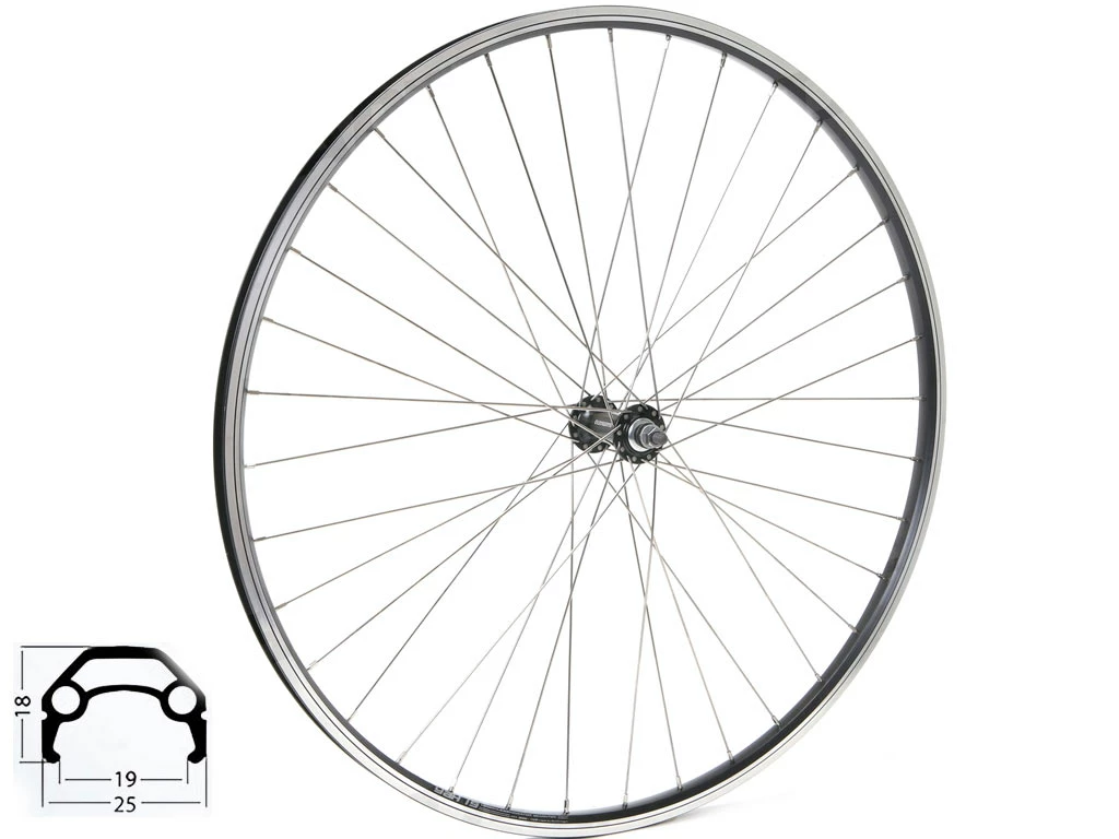 28 Zoll 19-622 Vorderrad Schürmann YAK19 Schwarz Ungeöst Shimano HB-TX500 Schwarz Mutternachse / Speichen Niro Silber 3 28 Zoll 19-622 Vorderrad Schürmann YAK19 Schwarz Ungeöst Shimano HB-TX500 Schwarz Mutternachse / Speichen Niro Silber