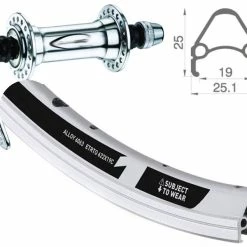 Vorderrad 20 Zoll 19-406 Rodi Airline One Silber Quando KT-A15F Silber Schnellspanner