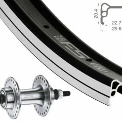 Vorderrad 20 Zoll 23-406 Rodi FS23 Schwarz Quando KT-D16F BMX M10-Mutternachse