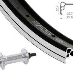 Vorderrad 26 Zoll 23-559 Rodi FS23 Schwarz Quando Mutternachse