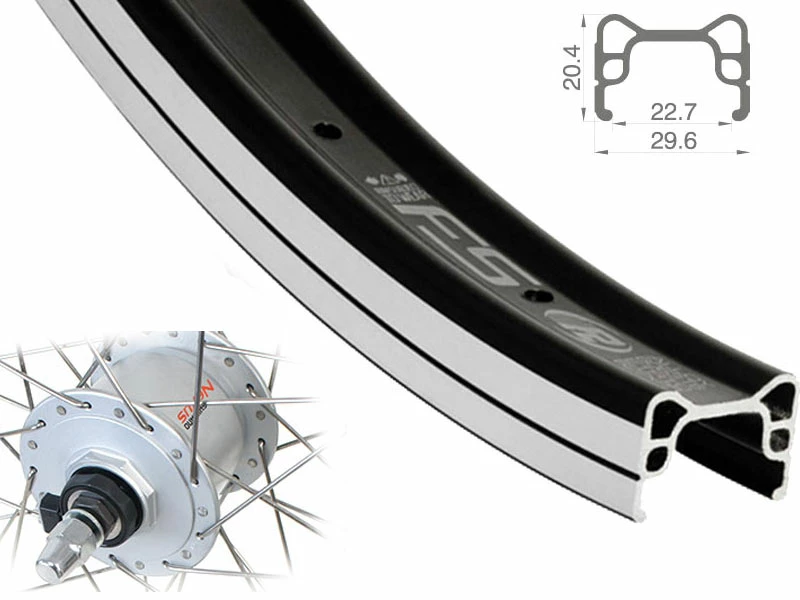 Vorderrad 26 Zoll 23-559 Rodi FS23 Schwarz / Shimano Nabendynamo DH-C3000 Mutternachse 3 Vorderrad 26 Zoll 23-559 Rodi FS23 Schwarz / Shimano Nabendynamo DH-C3000 Mutternachse