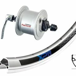 Vorderrad Exal XP19 Silber Mit Shimano Nabendynamo DH-C3000 Silber Schnellspanner / 26 Zoll 19-559