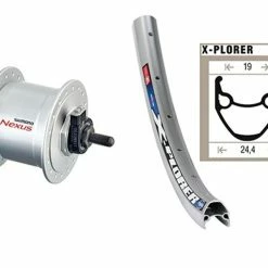 Vorderrad 19-622 Ryde X-Plorer Silber Shimano Nexus Nabendnamo Mit Mutternachse